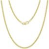 24" hollow 9ct gold chain curb chain necklace 1.8mm yellow gold necklace for women & men with jewellery gift box