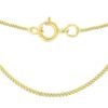 women's 9 ct gold 1.4 mm diamond cut curb chain necklace