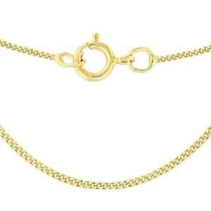 women's 9 ct gold 1.4 mm diamond cut curb chain necklace