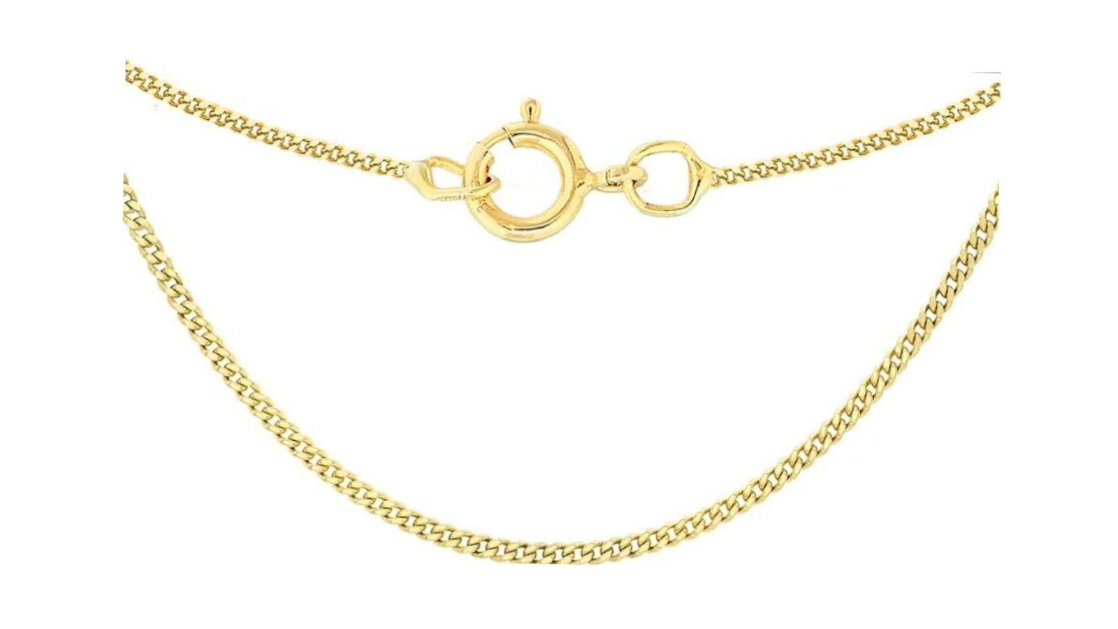 women's 9 ct gold 1.4 mm diamond cut curb chain necklace
