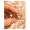 Gold Floral Crystal Pearl Stud Earrings for Girls & Women Alloy Stud Earring logo maker com ist logomaker 20260720 231107 183